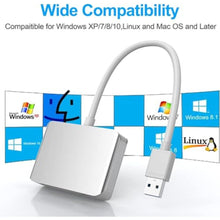 Load image into Gallery viewer, XQD/SD/Micro SD Card Reader, Memory Multi-Card Reader/Writer/Adapter with 2 USB3.0 Port, Support Sony G/M Series Lexar 2933x/1400x USB Mark XQD Card, SD/SDHC/TF Card for Windows/Linux/Mac OS/Vista, Grey_2906
