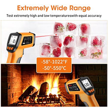 Load image into Gallery viewer, XRCLIF Infrared Thermometer Gun -58F to 1022F, Non-Contact Laser Thermometer with LCD Display, Temperature Measurement Gun for Cooking, BBQ, Oven, Adjustable Emissivity, FF_8063
