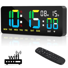 Load image into Gallery viewer, XREXS 12.2 Inch Digital Wall Clock WiFi Sync with Seconds &amp; Remote Control, Multicolor_1
