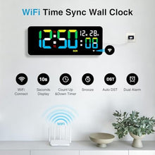 Load image into Gallery viewer, XREXS 12.2 Inch Digital Wall Clock WiFi Sync with Seconds &amp; Remote Control, Multicolor_913
