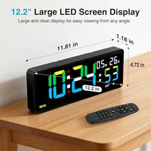Load image into Gallery viewer, XREXS 12.2 Inch Digital Wall Clock WiFi Sync with Seconds &amp; Remote Control, Multicolor_915
