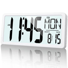 Load image into Gallery viewer, XREXS Large Digital Wall Clock Battery Operated with Backlight, White_1
