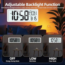 Load image into Gallery viewer, XREXS Large Digital Wall Clock Battery Operated with Backlight, White_607

