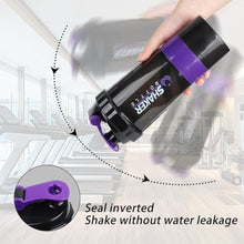 Load image into Gallery viewer, XTKS Shaker Bottle - Protein Shaker Cup with Storage Compartments - Leak-proof Workout Shake Bottles with Mixer for Smooth Mixing-500ML/16oz (PURPLE &amp; BLACK)_1125

