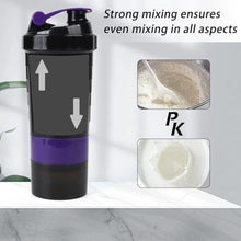Load image into Gallery viewer, XTKS Shaker Bottle - Protein Shaker Cup with Storage Compartments - Leak-proof Workout Shake Bottles with Mixer for Smooth Mixing-500ML/16oz (PURPLE &amp; BLACK)_1126
