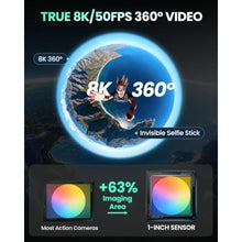 Load image into Gallery viewer, Xtra 360 Camera, 8K Panoramic Video, 1-Inch Sensor Equivalent, 100MP High Resolution, Waterproof Action Camera, 105GB Built-in Storage, Bullet Time, Broad Compatibility, Vlog, White_2166
