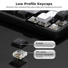 Load image into Gallery viewer, XVX Low Profile Black Keycaps, Shine Through Keycap Sets, Double Shot PBT Keyboard Keycaps Compatibility for 60% 75% 80% 85% 100% MX Switches Mechanical Keyboard- Only Key caps, blackandwhite_1204
