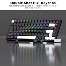 Load image into Gallery viewer, XVX Low Profile Black Keycaps, Shine Through Keycap Sets, Double Shot PBT Keyboard Keycaps Compatibility for 60% 75% 80% 85% 100% MX Switches Mechanical Keyboard- Only Key caps, blackandwhite_1206
