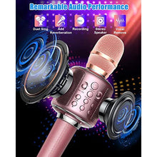 Load image into Gallery viewer, XZL Bluetooth Karaoke Microphone for Kids &amp; Adults, Wireless Rechargeable Mic with Built-in Stereo Speaker, EchoDuet ModeRecordingMusic Playback, Premium Leather Handle, Portable Storage Case_1735
