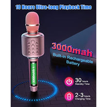 Load image into Gallery viewer, XZL Bluetooth Karaoke Microphone for Kids &amp; Adults, Wireless Rechargeable Mic with Built-in Stereo Speaker, EchoDuet ModeRecordingMusic Playback, Premium Leather Handle, Portable Storage Case_1736
