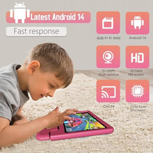 Load image into Gallery viewer, YACXBTK Tablet for Kids Age 3-12 10.1 inch Android 14 6000mAh 8GB RAM+64GB ROM(Expandable to 1TB Kids Tablet WiFi6 Google Kids Space Parental Control 1280 * 800 HD Screen (Pink)_375
