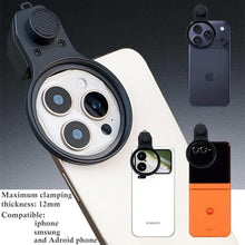 Load image into Gallery viewer, Yadsux 52mm CPL Polarizing Filter Clip-on Lens Kit for iPhone 17, 16, 15, 13, 12, Samsung and Android Phones, with Lens Cap, Filter Case, Cleaning Cloth, black_836

