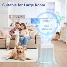 Load image into Gallery viewer, YARIKI Air Purifiers for Home Pets Covers Up to 1500 Sq Ft,H13 Hepa Filter with Washable Pre-Filter,Pet Hair Dander Smoke Air Cleaner,22 dB Quiet Sleep for Living Room Bedroom Kitchen,P280 (White)_390
