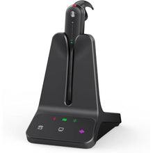 Load image into Gallery viewer, Yealink WH63 E2 UC Wireless DECT Headset, Teams &amp; Zoom Certified, Convertible Mono Office Headset with Dual Noise Canceling Microphones, USB Base, Desk Phone &amp; PC, 606 ft Range, 8H Talk Time, Black_1
