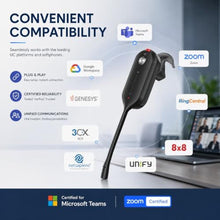 Load image into Gallery viewer, Yealink WH63 E2 UC Wireless DECT Headset, Teams &amp; Zoom Certified, Convertible Mono Office Headset with Dual Noise Canceling Microphones, USB Base, Desk Phone &amp; PC, 606 ft Range, 8H Talk Time, Black_210
