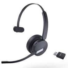 Load image into Gallery viewer, Yealink WH64 Hybrid DECT&amp; Bluetooth Wireless Headset, 492ft Range Mono UC Zoom Headphones with DECT Dongle, 3X Mic, 26H Talk Time, Office Work Portable Single On Ear Headsets for PC,Cellphone,Laptop, Black_1
