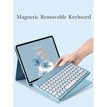 Load image into Gallery viewer, YEEHi Keyboard Case for iPad Pro 11" 2022 4th Generation Pro 11 3rd 2nd Generation Color Keyboard Mouse Round Key Cute Candy Colors Bluetooth Detachable Keyboard Cover (iPadPro11, Blue)_313
