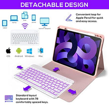 Load image into Gallery viewer, YEKBEE iPad Air 5th Generation Keyboard Case (2022) - iPad Pro 11 Inch Keyboard 2021 - Smart Detachable Keyboard Cover - 7 Colors Backlight - Pencil Holder - Thin for iPad Air 4th Gen 2020 - Pnik_351
