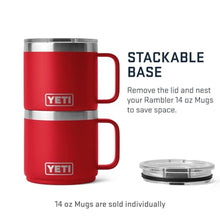 Load image into Gallery viewer, YETI Rambler 14 oz Stackable Mug, Vacuum Insulated, Stainless Steel with MagSlider Lid, Rescue Red_2134
