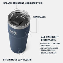 Load image into Gallery viewer, YETI Rambler 20 oz Stackable Tumbler, Stainless Steel, Vacuum Insulated with MagSlider Lid, Cape Taupe, CapeTaupe_64

