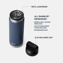 Load image into Gallery viewer, YETI Rambler 26 oz Bottle, Leakproof, Vacuum Insulated, Stainless Steel with Chug Cap, Folds of Honor - White_2197
