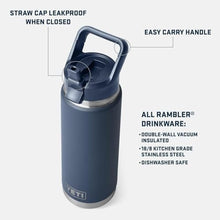 Load image into Gallery viewer, YETI Rambler 26 oz Bottle, Vacuum Insulated, Stainless Steel with Color Matching Straw Cap,White_768
