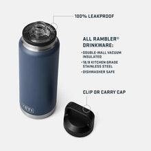 Load image into Gallery viewer, YETI Rambler 36 oz Bottle, Leakproof, Vacuum Insulated, Stainless Steel with Chug Cap, Olive/King Crab Orange, OliveKingCrabOrange_295
