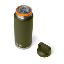 Load image into Gallery viewer, YETI Rambler 36 oz Bottle, Leakproof, Vacuum Insulated, Stainless Steel with Chug Cap, Olive/King Crab Orange, OliveKingCrabOrange_296
