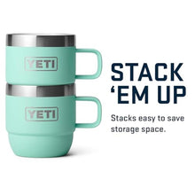 Load image into Gallery viewer, YETI Rambler 6 oz Stackable Mug, Stainless Steel, Vacuum Insulated Espresso/Coffee Mug, 2 Pack, Seafoam_30

