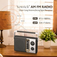Load image into Gallery viewer, Yewrich AM FM Radio with Best Reception, Portable Battery Operated Transistor Radios, Headphone Jack, AC Powered, Suit for Senior and Home, Black_7009
