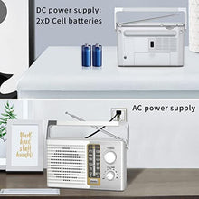 Load image into Gallery viewer, Yewrich AM FM Radio with Best Reception, Portable Battery Operated Transistor Radios, Headphone Jack, AC Powered, Suit for Senior and Home, White_6988
