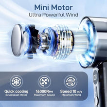 Load image into Gallery viewer, Yincook Portable Fan Mini Handheld Turbo Fan for Travel, Rechargeable Personal Fans for Ice Cooling, High Speeds 1-100 Adjustable, LED Display, Transparent Hand Held &amp; Desk Fans for Office, Outdoor, Black_195
