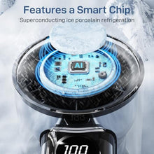 Load image into Gallery viewer, Yincook Portable Fan Mini Handheld Turbo Fan for Travel, Rechargeable Personal Fans for Ice Cooling, High Speeds 1-100 Adjustable, LED Display, Transparent Hand Held &amp; Desk Fans for Office, Outdoor, Black_197
