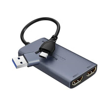 Load image into Gallery viewer, Yinker Capture Card, USB-A/USB-C 4K HDMI Video Capture Card for Full HD 1080P 60fps Recording and Loop-Out, OBS Live Streaming Gaming Record (Black 2 in 1), Blackin_1
