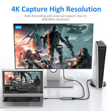 Load image into Gallery viewer, Yinker Capture Card, USB-A/USB-C 4K HDMI Video Capture Card for Full HD 1080P 60fps Recording and Loop-Out, OBS Live Streaming Gaming Record (Black 2 in 1), Blackin_428
