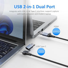 Load image into Gallery viewer, Yinker Capture Card, USB-A/USB-C 4K HDMI Video Capture Card for Full HD 1080P 60fps Recording and Loop-Out, OBS Live Streaming Gaming Record (Black 2 in 1), Blackin_429
