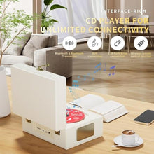 Load image into Gallery viewer, Yintiny Rechargeable Leather CD Player with Speakers, Bluetooth Transmitter, Festival Gift, BGM Player for Home Decor., White_5890
