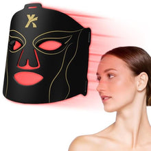 Load image into Gallery viewer, YKeluxon Face Mask Light Therapy, LED Red Light Therapy for Face, Infrared &amp; Red Light Therapy for Face, 6000mAh Rechargeable Portable Redlight Facial Device for Home Use, Gold_1
