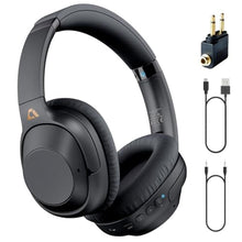 Load image into Gallery viewer, YMOO Bluetooth 5.2 Hybrid Active Noise Cancelling Headphones for Airplane Travel, Wired and Wireless ANC Headphones, 75H Playtime Over Ear Headphone, Bluetooth Headset with Mic for Adults Black_1
