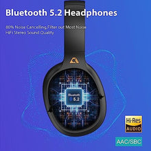 Load image into Gallery viewer, YMOO Bluetooth 5.2 Hybrid Active Noise Cancelling Headphones for Airplane Travel, Wired and Wireless ANC Headphones, 75H Playtime Over Ear Headphone, Bluetooth Headset with Mic for Adults Black_9
