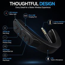Load image into Gallery viewer, YOCOWOCO Upgraded aptX Wireless Bluetooth Adapter for Bose QuietComfort 25 QC 25Headphones with Mic/Volume Control, Black_5003
