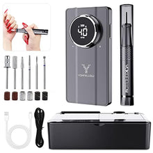 Load image into Gallery viewer, Yokefellow Nail Drill Machine, 40000 RPM Rechargeable &amp; Desktop Portable Engraving Drill for Glass Engraving Pen Tools Grey_1
