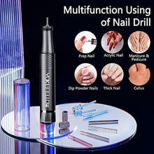 Load image into Gallery viewer, Yokefellow Nail Drill Machine, 40000 RPM Rechargeable &amp; Desktop Portable Engraving Drill for Glass Engraving Pen Tools Grey_8229

