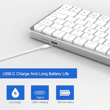 Load image into Gallery viewer, YORUNOHOSHI 2.4G Wireless Keyboard, Ultra Slim Dual Bluetooth Keyboard with Media Hotkeys for Mac/iPad/iPhone/Computer/PC/Desktop/Laptop/Surface and Apple/Windows/Android Rechargeable, Silver, Grey_6011
