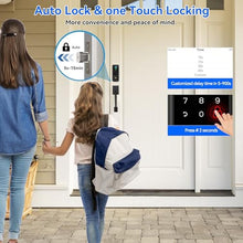 Load image into Gallery viewer, Yosimika Fingerprint Smart Door Lock with Handle Set, Keyless Entry Door Lock with Keypad,5-in-1 Deadbolt,Bluetooth Deadbolt with Auto Lock,Black_5896
