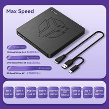 Load image into Gallery viewer, Yottamaster USB3.0 External Blu Ray CD DVD Drive Burner Player, Slim Portable Type C BD Bluray DVD Burner Reader Writer 25GB Capacity 1920 * 1080 Resolution, M-Disk Supported [P-CD07]_34
