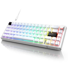 Load image into Gallery viewer, YOUSUOMASTER X82 Wired Gaming Keyboard with Volume Knob,60% Mechanical Keyboard Gasket Mount RGB Backlit with Software,Mini Keyboards with 66 Keys Hot Swappable Red Switch,Translucent Characters White_1
