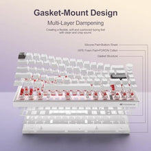 Load image into Gallery viewer, YOUSUOMASTER X82 Wired Gaming Keyboard with Volume Knob,60% Mechanical Keyboard Gasket Mount RGB Backlit with Software,Mini Keyboards with 66 Keys Hot Swappable Red Switch,Translucent Characters White_2023
