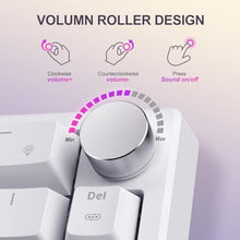 Load image into Gallery viewer, YOUSUOMASTER X82 Wired Gaming Keyboard with Volume Knob,60% Mechanical Keyboard Gasket Mount RGB Backlit with Software,Mini Keyboards with 66 Keys Hot Swappable Red Switch,Translucent Characters White_2024
