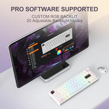 Load image into Gallery viewer, YOUSUOMASTER X82 Wired Gaming Keyboard with Volume Knob,60% Mechanical Keyboard Gasket Mount RGB Backlit with Software,Mini Keyboards with 66 Keys Hot Swappable Red Switch,Translucent Characters White_2025
